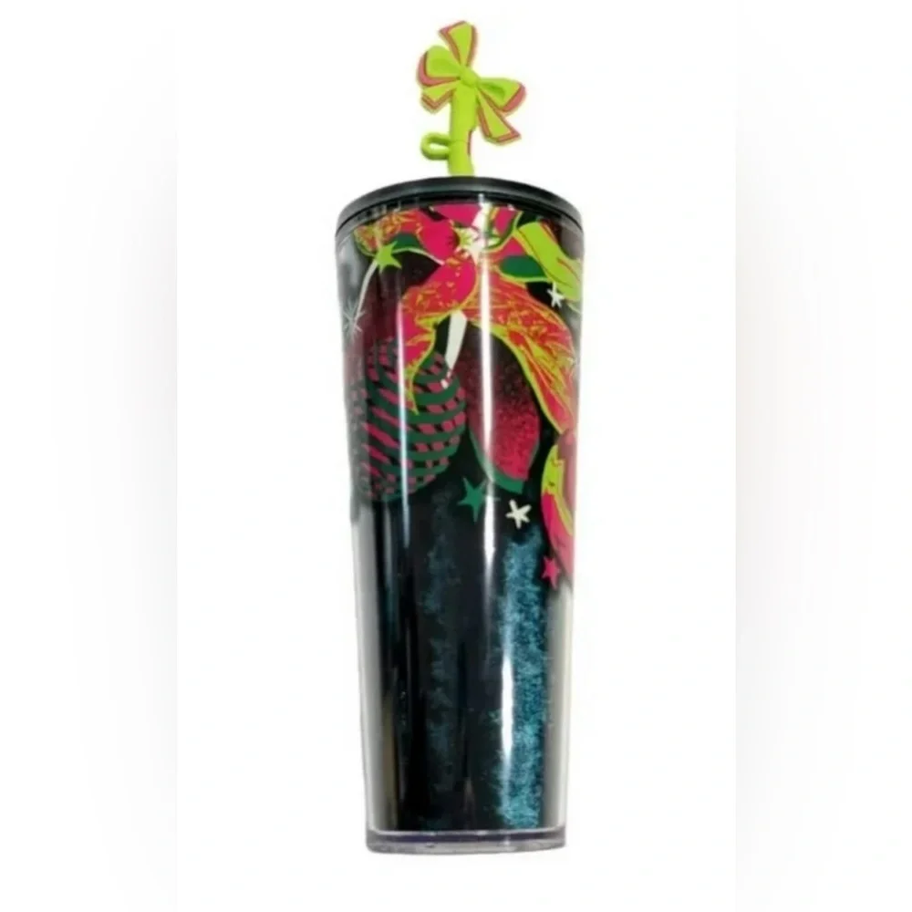STARBUCKS Tumbler 2023 Holiday Ribbon With Bow Straw Topper